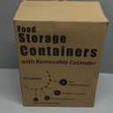 PRAKI 5-Pack Large Fruit Storage Containers for Fridge with Removable Colander, 2 in 1 Produce Storage Containers, BPA-Free Fridge Organizers and Storage Keep Fruits, Vegetables, Berry Fresh Longer