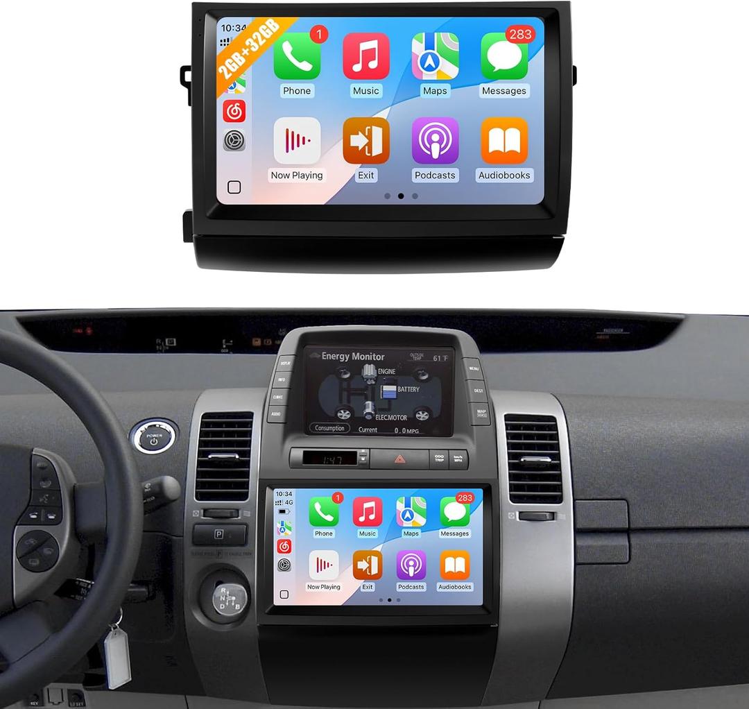 Naifay Android Car Radio for Toyota Prius 2004-2009 (Fit J.B.L Version), 2+32G 9inch IPS Touch Screen for Toyota Prius Head Unit with Carplay Android Auto Bluetooth FM GPS WiFi SWC Camera+Can Bus