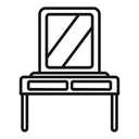 Makeup Desk 30.7X27.9X5.3 With Mirror 25"x27"