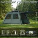 Castle Unicorn Instant 8 Person Camping Tent with Porch, Large Family Cabin Tent with 2 Rooms, Tall & Spacious 60s Easy Setup, Waterproof Glamping Tent, Big Tents for Outdoor Camping Hiking Backyard