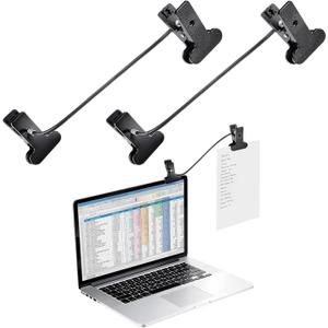 2 Pcs Paper Holder for Typing, Mini Clip On Document Holder Laptops and Monitors Copyholder Small Document Paper Stand for Desk Typing Compact Office Supplies, Black