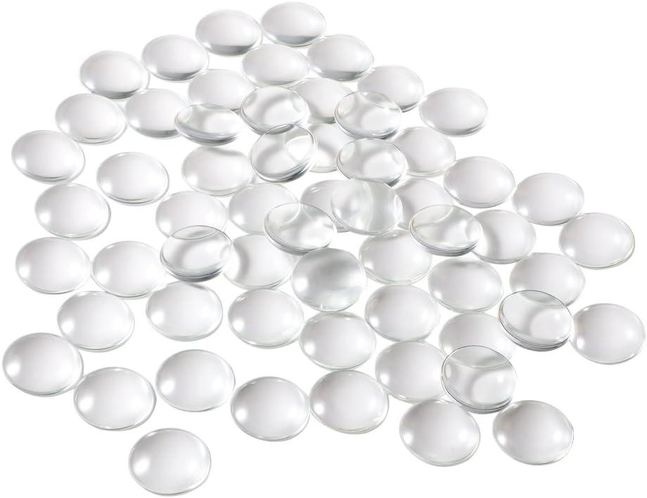HAUTOCO 60 Pieces Glass Dome Cabochons Clear Round Cabochons Tiles, Non-calibrated Round 1 inch/25mm for Cameo Pendants Photo Jewelry Necklaces