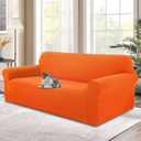 Stretch Couch Cover Washable Sofa Slipcover Furniture Protector with Non Skid Foam and Elastic Bottom for Kids, Dog(XL Large/Orange)