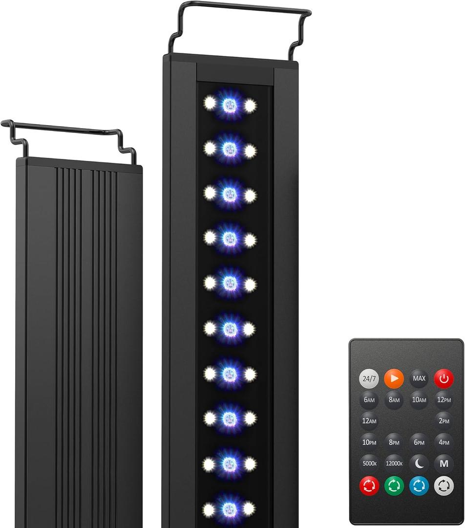 NICREW C10 24/7 LED Aquarium Light for Plants, 18-24 Inches, Full Spectrum Fish Tank Light with Timer, Brightness Adjustable