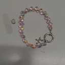 Crystal Phone Wrist Strap Phone Charm Chain Keychain Beaded Cellphone Lanyard with Tether Tab Hands-Free Wristlet Bracelet Wrist Grip Strap for Women, D-Pink AB (1 Count (Pack of 1))