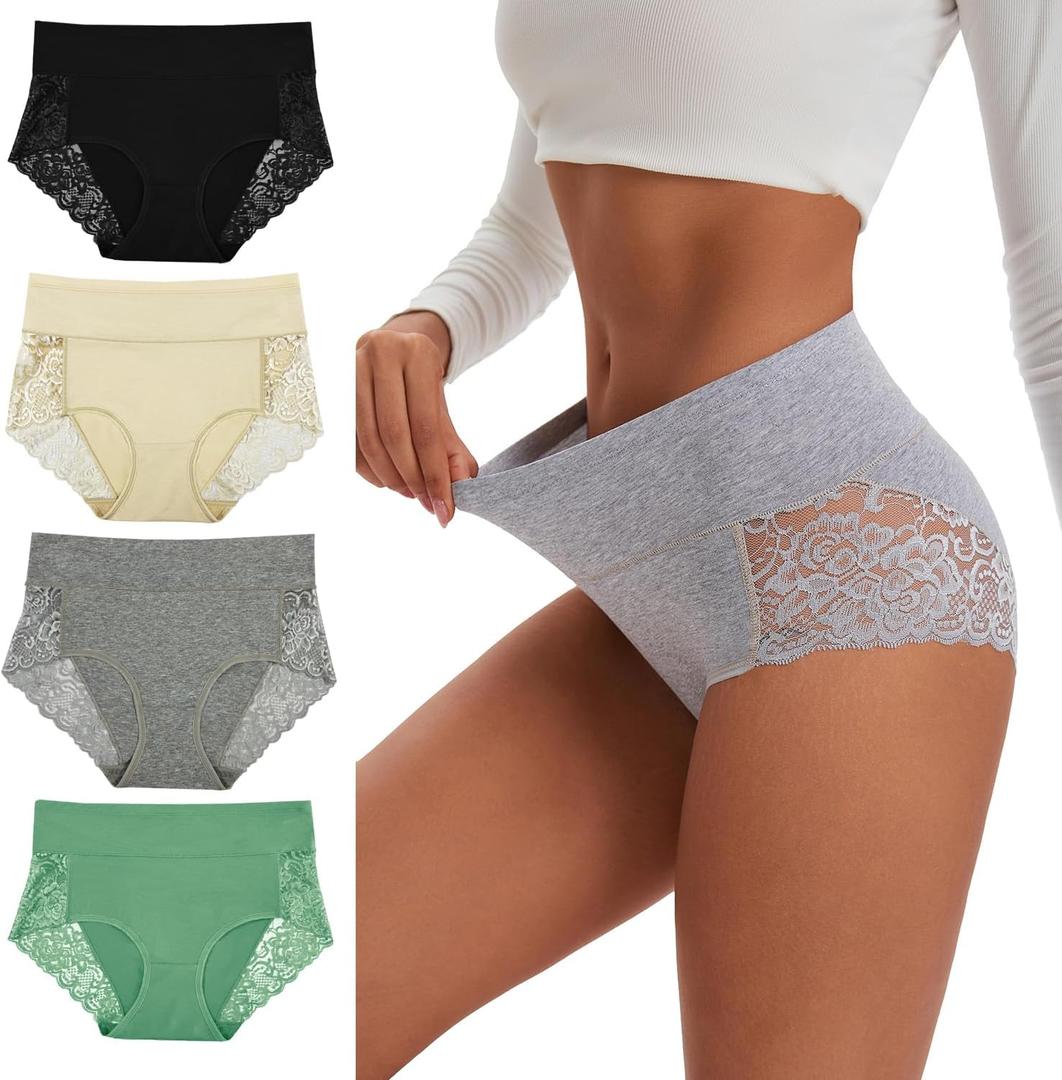 High Waist Cotton Lace Women panties (X-Large)