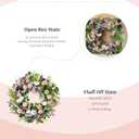 Summer Wreath 22-inch Faux White Morning Glory Pink Flower Green Leaf Wreath Front Door Porch Patio Decoration Wreaths Wedding Birthday Party Holiday Wreaths