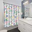Floral Shower Curtain for Bathroom Decor, Modern Asthetic Bathroom Curtain Set, Waterproof Fabric Shower Curtain with Hooks, Artwork by Artist, Machine Washable, 72x72 in