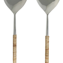 Tabletops Gallery 2Pcs Rattan Metal Salad Servers