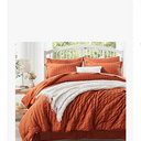 Zzlpp Queen Comforter Set 7 pieces, Burnt Orange Seersucker Bed in a Bag with Sheets, Lightweight Bedding Sets with 1 Comforter, 2 Pillow Shams, 2 Pillowcases, 1 Flat Sheet, 1 Fitted Sheet