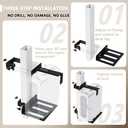 Under Desk PC Mount，No-Drill PC Holder for Standing Desk，Width Adjustable Under Desk Computer Mount with Extra Protective Arms，Holds Up to 44lbs with Anti-Slip Mat Design for Home and Office