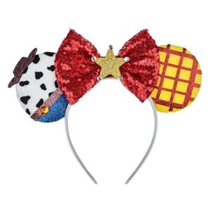 A Miaow Sparkling Headband Glitter Bow Hair Hoop Women Adults Butterfly Sequin Hair Clasp Halloween Party Festival Park Hair Accessory Costume (WD Story)