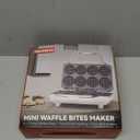 Mini Waffle Maker Machine, Tiny Waffle Bites Iron for Kids, Bake 8 x 2'' Tiny Waffle Bites, Small Waffle Maker, Compact & Easy Use, Non Stick Surface, Recipe Included, White