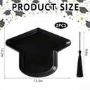 Wehhbtye 2 Pcs Graduation Cap Serving Trays, Fillable Grad Cap Serving Dish with Tassel, Reusable Plastic Graduation Hat Food Container for 2026 Graduating Party Supplies Table Decoration (Black)