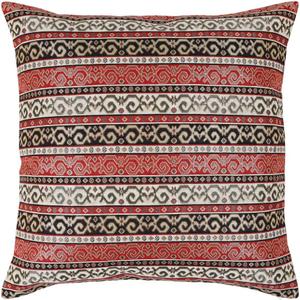 Tapestry Stylish Red-Black 22"x22" Pillow Cover Sham Cushion Case Ethnic Oriental Kilim Style Throw Decorative for Home Decor, Sofa, Couch, Porch, Patio, Veranda