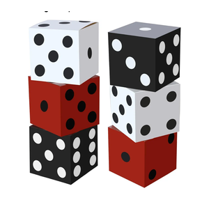 Tinlade 6 Pcs Dice Boxes 11 in Jumbo Vegas Casino Theme Party Decoration Big Vegas Decor Giant Table Top Cardboard Dice Casino Game Nights Prom Birthday Homies Party Supply Props (Multicolor)
