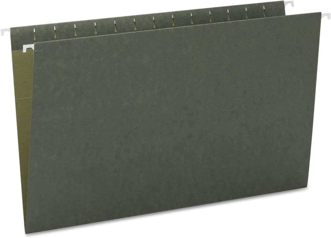 Smead Hanging File Folder, No Tabs, Legal Size, Standard Green, 25 per Box (64110)