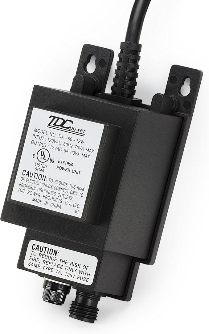 Aquascape 98486 Garden, Pond, and Fountain 60-Watt 12V Quick-Connect Transformer, Black