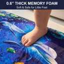 Bathroom Rug Runner 2x6, Thick Anti-Fatigue Non-Slip Memory Foam Kitchen Runner Mat, Ocean Dolphin & Coral Reef Printed, Absorbent Washable Cushioned Carpet for Double Vanity, Shower,Laundry
