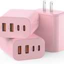 USB C Charger Block,40W USB C Charger Cube,Type C Charging Block,USB Wall Chargers Dual Port PD+QC Charging Cube for iPhone 16 15 14 13 12 11 Pro Max XS,iPad, Samsung Phone,Tablet(Pink)