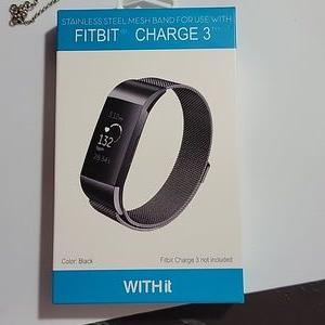 WithIt Stainless Steel Mesh Band flFor Use With Fitbit Charge