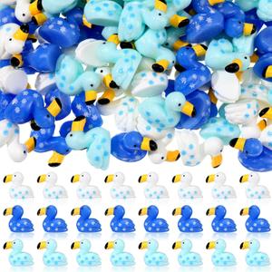 Cinnvoice 120 Pcs Winter Mini Ducks Tiny Snowflake Duck Tiny Resin Flamingo Duck Figures for Christmas Miniature Landscape Garden Party Garden Dollhouse Landscape Ornaments DIY Crafts