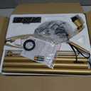 Ambimall Dimmable Arc Floor Lamp with Remote, Color Temperatures and Brightness Adjustable, Arched Floor Lamp with Rotating Head, Over Couch Arched Reading Light for Living Room (Deep Beige and Gold)