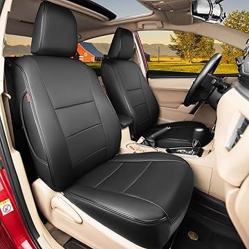 HKZ Fit Car Seat Cover Full Set for Toyota Corolla 2023 2024 2025 2026 Corolla Hybrid LE,5-Seats Full Set Faux Leather (Black)