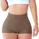 Butt Lifting Panties, Tummy Control Shapewear for Women Compression Underwear Short Lace Butt Lifter Shapewear (Brown, XL)