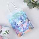TAKEALOOKO 16 Pcs Axolotl Party Favor Bags - Axolotl Birthday Gifts Bags with Wrap Paper, Blue Cartoon Amphibian Themed Candy Goodie Bag for Kids Birthday Baby Shower Parties Supplies