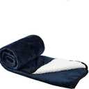 HOW'S MY HOUSE Heated Blanket Throw 50" x 60", Electric Blanket with 12 Time Settings & 6 Heating Levels, OverHeat Protection, Flannel Sherpa Super Cozy with ETL Certification, Blue