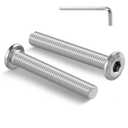 M6-1.0 x 45mm Flat Head Hex Socket Cap Screws Bolts 10Pcs, M6 Bolt 304 Stainless Steel 18-8 Furniture Bolts Full Thread, with Hex Spanner