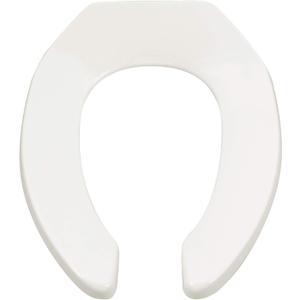 American Standard 5901100.020 Commercial Elongated Open Front Toilet Seat with Stainless Steel Hinge, 1.00 in Wide x 14.38 in Tall x 18.56 in Deep, White Pack Of 2