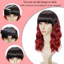 Ucubb Short Bob Wavy Wig with Bangs for Women Loose Curly Wig Look natural Shoulder Length Bob Wigs
