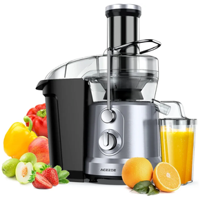 Acezoe Juicer Machines, Centrifugal Juicer Exactor for Fruits and Vegetables, 1300W Power Juicers, Extractor de jugos y vegetales with 3”Feed Chute, High Juice Yield, Easy to Clean&BPA Free-Silver