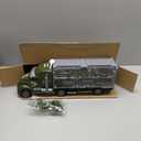 JOYIN 25 in 1 Green Military Big Truck Toys, Army Men Tanks Set with Soldier Men, Mini Battle Car Toy in Carrier Truck with Lights and Sounds, Gifts for Toddler Kids Boys Ages 3+