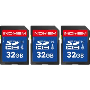 32GB SD Card (3 Pack), C10 SDHC UHS-I Memory Cards U1 Class 10 High-Speed Full 4K HD Video Compatible with Digital Point-and-Shoot Cameras, HD Camcorders, DSLR and PC