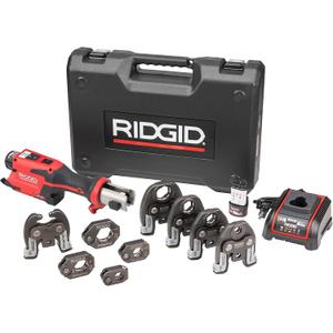 RIDGID 78208 RP 251 Compact Press Tool Battery Kit with ProPress Rings and Jaws (1/2" to 1-1/4") and C1 Actuator, In-Line Pressing Tool for Copper, Stainless Steel, PEX, and Carbon Steel