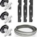 54 inch Deck Rebuild Kit 618-05137 Spindle for MTD Cub Cadet RZT-L54KH RZT-L54KW RZT-S54 Z6600 ZT-L54, with 3 Spindles 618-05137 918-05137 119-8445, 3 Blades 742-0677, 1 Belt 954-04329A