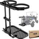 10L0L Golf Cart Rear Seat Bag Holder for Yamaha EZGO Club Car, Foldable No-Drill Bag Rack with Adjustable Height, Anti-Shake Shims & Rust-Resistant Steel