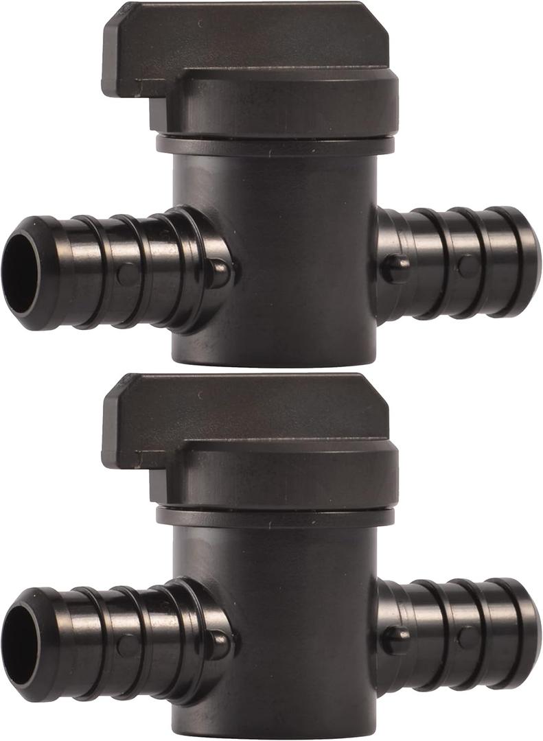 SharkBite 1/2 Inch Poly Crimp Ball Valve, Pack of 2, PEX Pipe, PE-RT, 24606Z2 (1/2 in., 2 Pack)