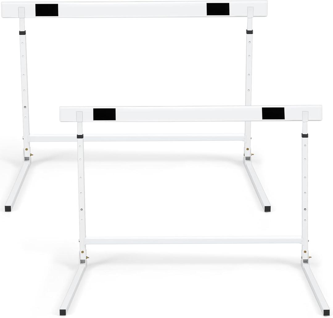 Adjustable Height Hurdles from 27 to 42 Inch Foldable Track and Field Equipment Jumping Speed and Agility Training Hurdle for Track Soccer Athletic Basketball Courses Drills