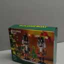 Christmas Nutcracker Building Kit with LED Light, Xmas Decorative Nutcracker Building Sets, Contains Christmas Tree, Wreath, Cane,Compatible with Lego Festival Gift (690 Pieces)