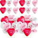 Libima 30 Pcs Valentines Day Heart Balloons 12 Inch Sweetheart Latex Heart Balloons XOXO Kiss Me Be Mine for Propose Galentines Wedding Engagement Anniversary Valentines Party Decor(Red Pink White)