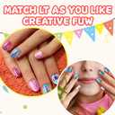 Press on Nails Kit For Kids, Cute Stuff For Little Girls Press On Nails Set, Suitable for Children Aged 4 To 12 Press On Nails, Reusable Stick On Fake Nails No Glue Needed For Girls Set1 (01)