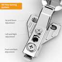 Chibery 10 Pack Half Overlay 3D Soft Close Concealed Hinge for Face Frame Door Frameless Door, Clip-on Plate, Self Closing Hidden Satin Nickel, 105 Open Angle Concealed Stainless Steel Hinges