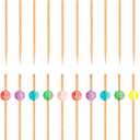 OGGI Wooden Cocktail Picks Sticks 15 pcs - Wooden Martini Picks with Colored Balls, Reusable Metal Cocktail Skewers, Martini Sticks for Olives, Appetizers, 4.25" / 11cm And Little Table Cups Ages 3+
