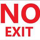 Zing Green Products 1886A Recycled Aluminum "No Exit" Safety Sign, Red on White, 10" Length, 7" Width