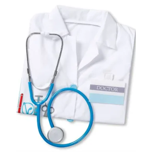 Doctor Coat for Kids with Stethoscope Toy Toddler Dress Up Costume for Boys and Girl, Age 3-4