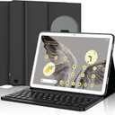 Pixel Tablet Keyboard Case 11 Inch 2023/2024, Rechargeable Detachable Bluetooth Keyboard, Smart Folio Cover with Stylus Pen Holder, Google Pixel Tablet Case with Stand Support Charging Speaker Dock